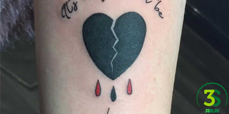 Black Broken Heart Tattoo