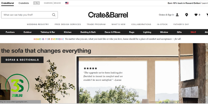 Crate and Barrel official website
