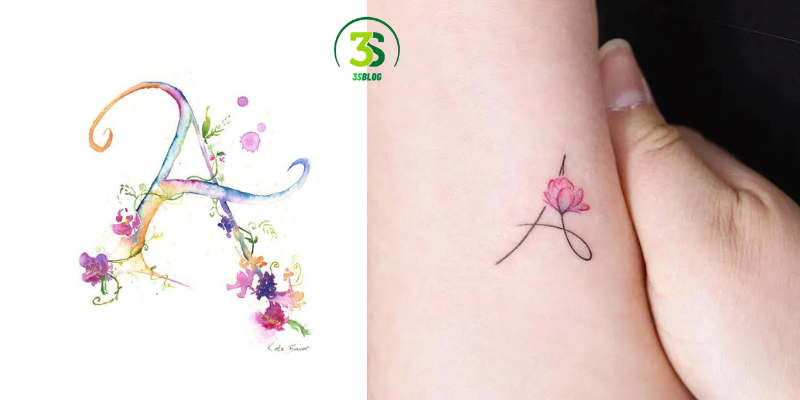 Letter A Tattoo Designs: Floral A Tattoos