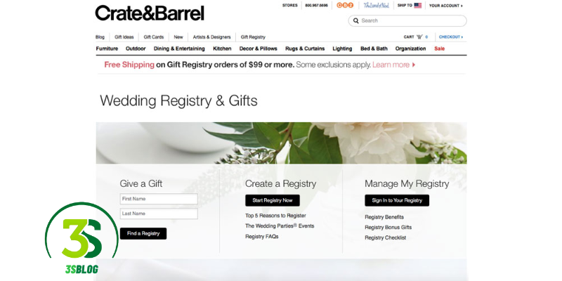 Logging into and Managing Crate and Barrel Registry Account