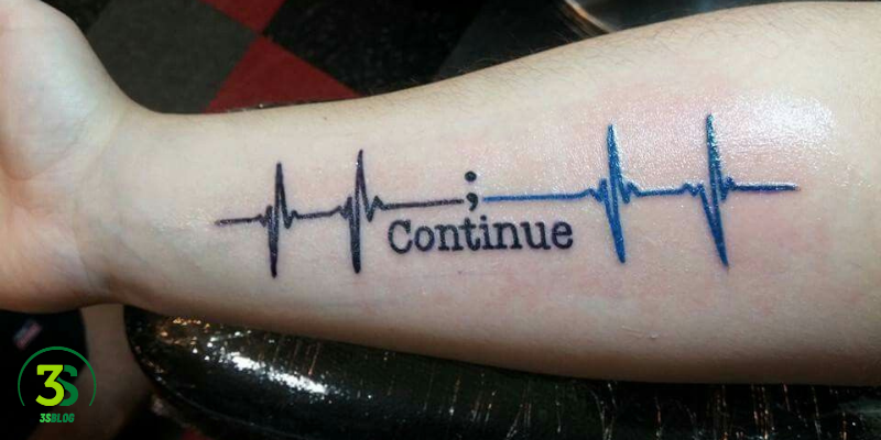the Heartbeat Semicolon Tattoo
