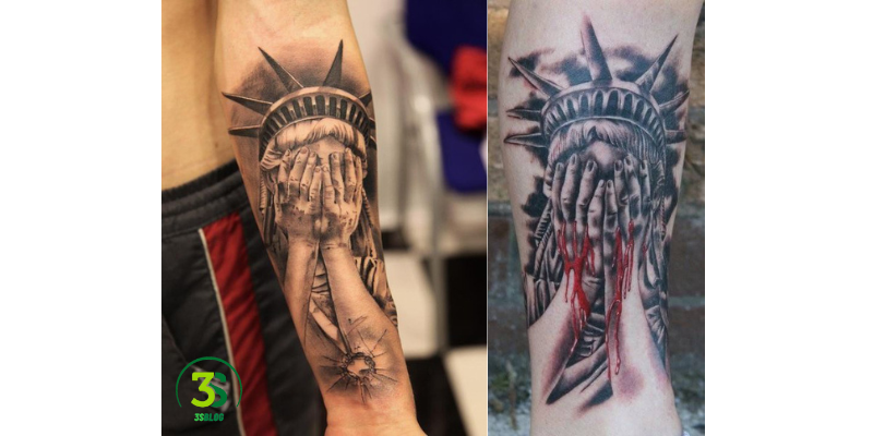 the Statue of Liberty Crying Tattoo