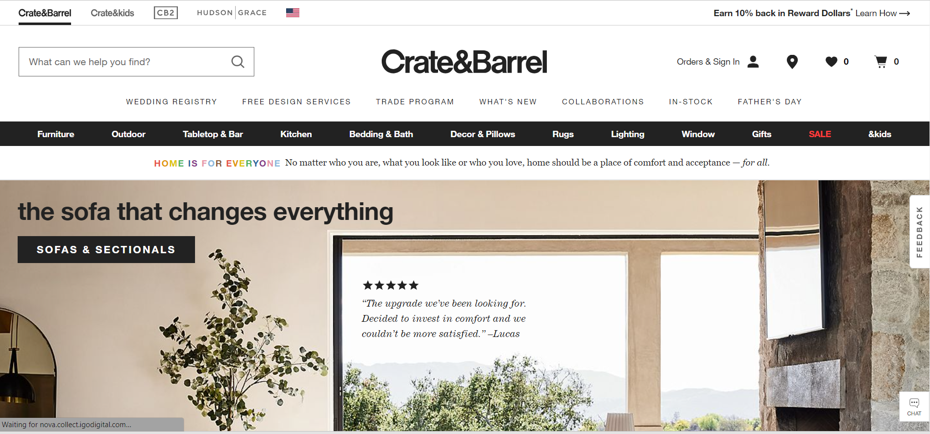 Crate Barrel Website