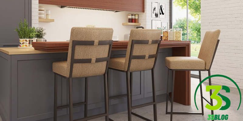 Counter Height Brown Leather Stools