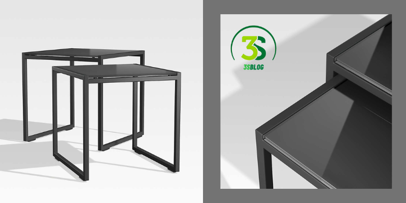 Crate and Barrel Black GlassSide Table 
