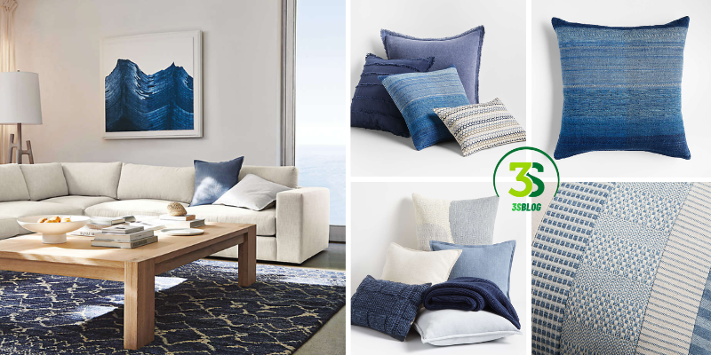 Crate and Barrel Blue Pillows