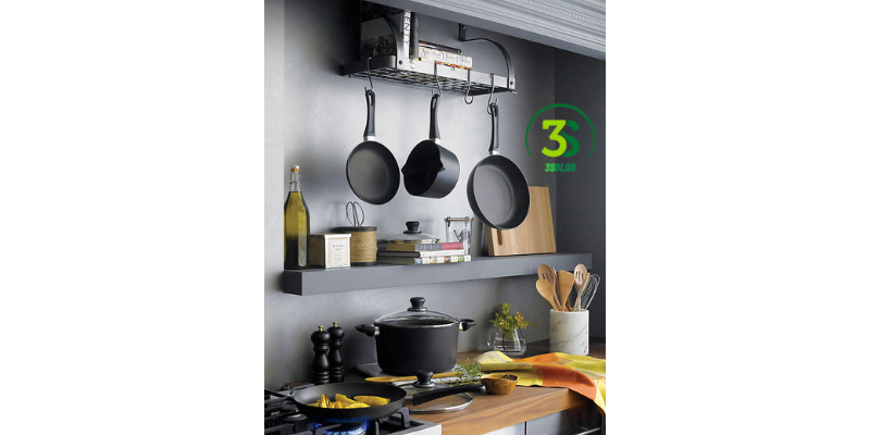Crate and Barrel Wall-Mounted Pot Rack 