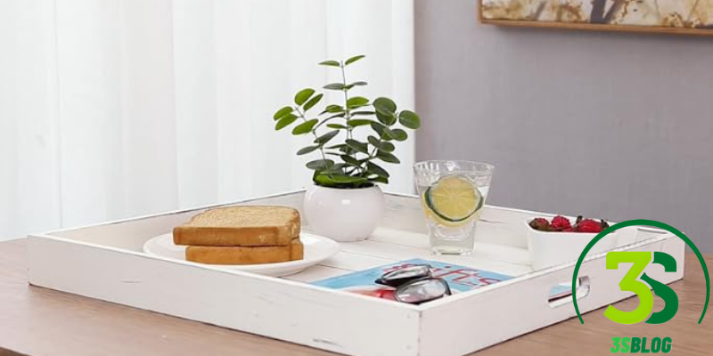 Crate and Barrel White Serving Tray