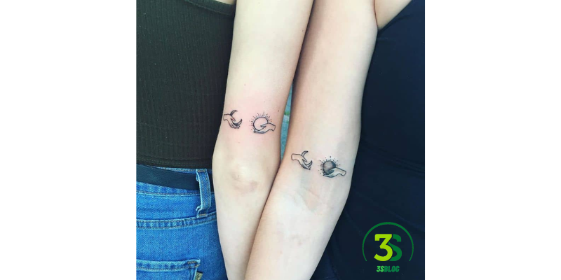 Matching Minimalist Tattoos for Friends 