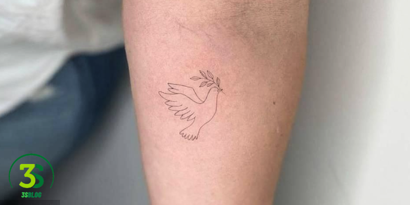 Minimalist Dove Bird Tattoos 