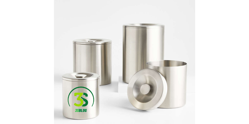 Crate and Barrel Stainless Steel Canisters
