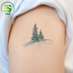 Watercolor Pine Tree Tattoos